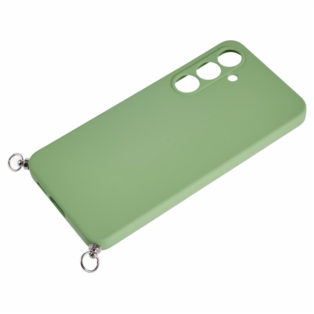 For Samsung Galaxy A17 5G Case Flexible TPU Fiber Lining Anti-Shock Crossbody Phone Cover - Matcha Green