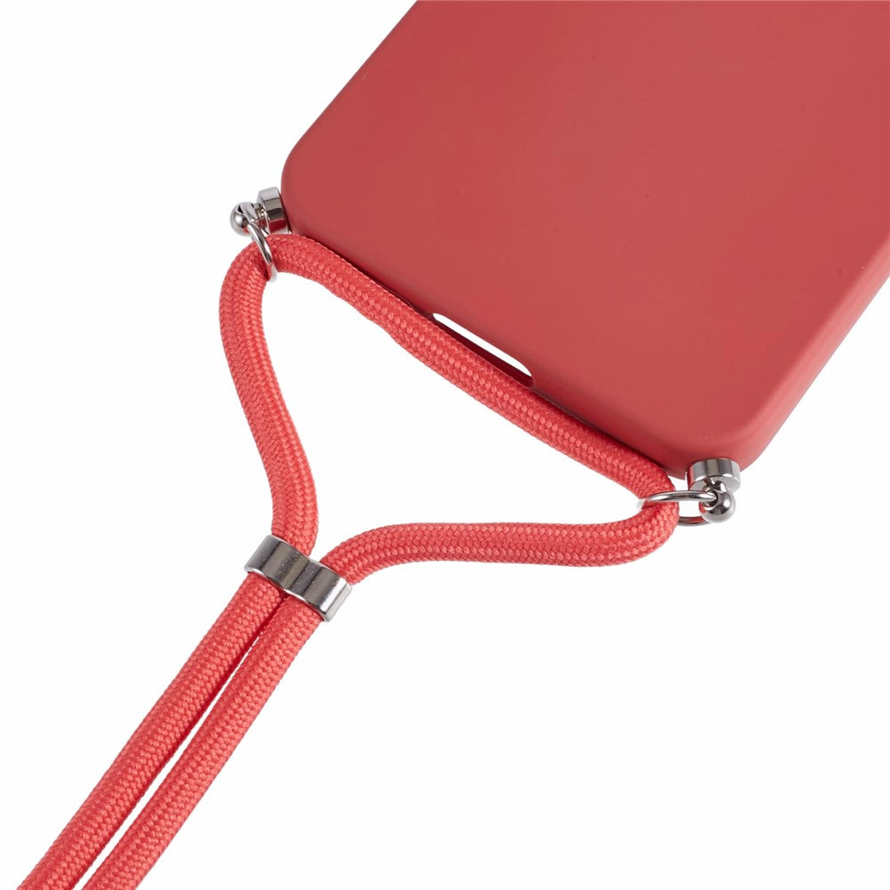 For Samsung Galaxy A17 5G Case Flexible TPU Fiber Lining Anti-Shock Crossbody Phone Cover - Hawthorn Red