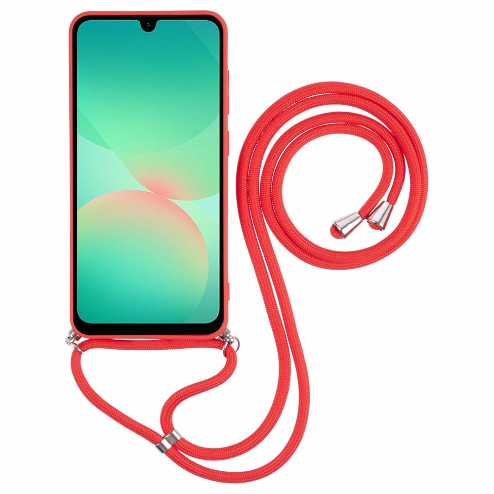 For Samsung Galaxy A17 5G Case Flexible TPU Fiber Lining Anti-Shock Crossbody Phone Cover - Red