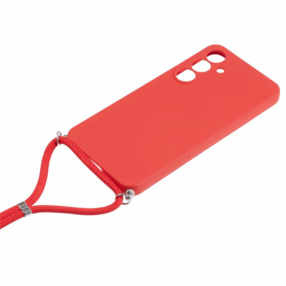 For Samsung Galaxy A17 5G Case Flexible TPU Fiber Lining Anti-Shock Crossbody Phone Cover - Red