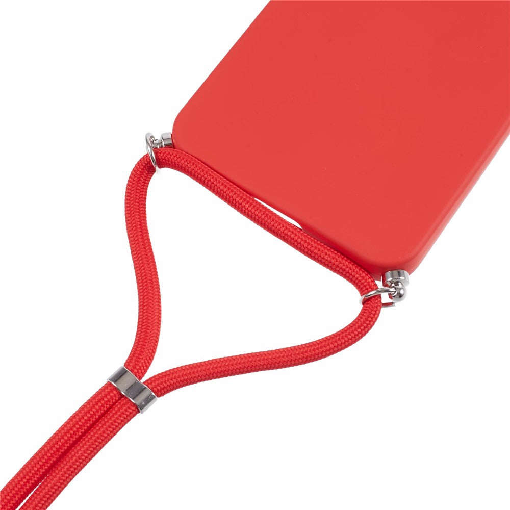 For Samsung Galaxy A17 5G Case Flexible TPU Fiber Lining Anti-Shock Crossbody Phone Cover - Red