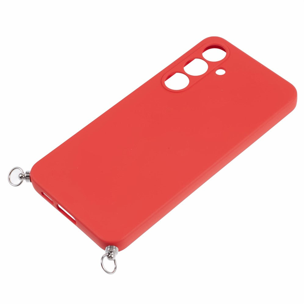 For Samsung Galaxy A17 5G Case Flexible TPU Fiber Lining Anti-Shock Crossbody Phone Cover - Red