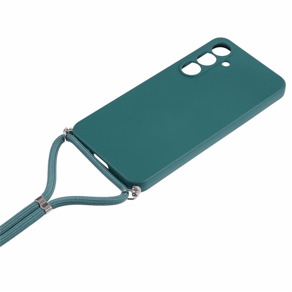 For Samsung Galaxy A17 5G Case Flexible TPU Fiber Lining Anti-Shock Crossbody Phone Cover - Army Green