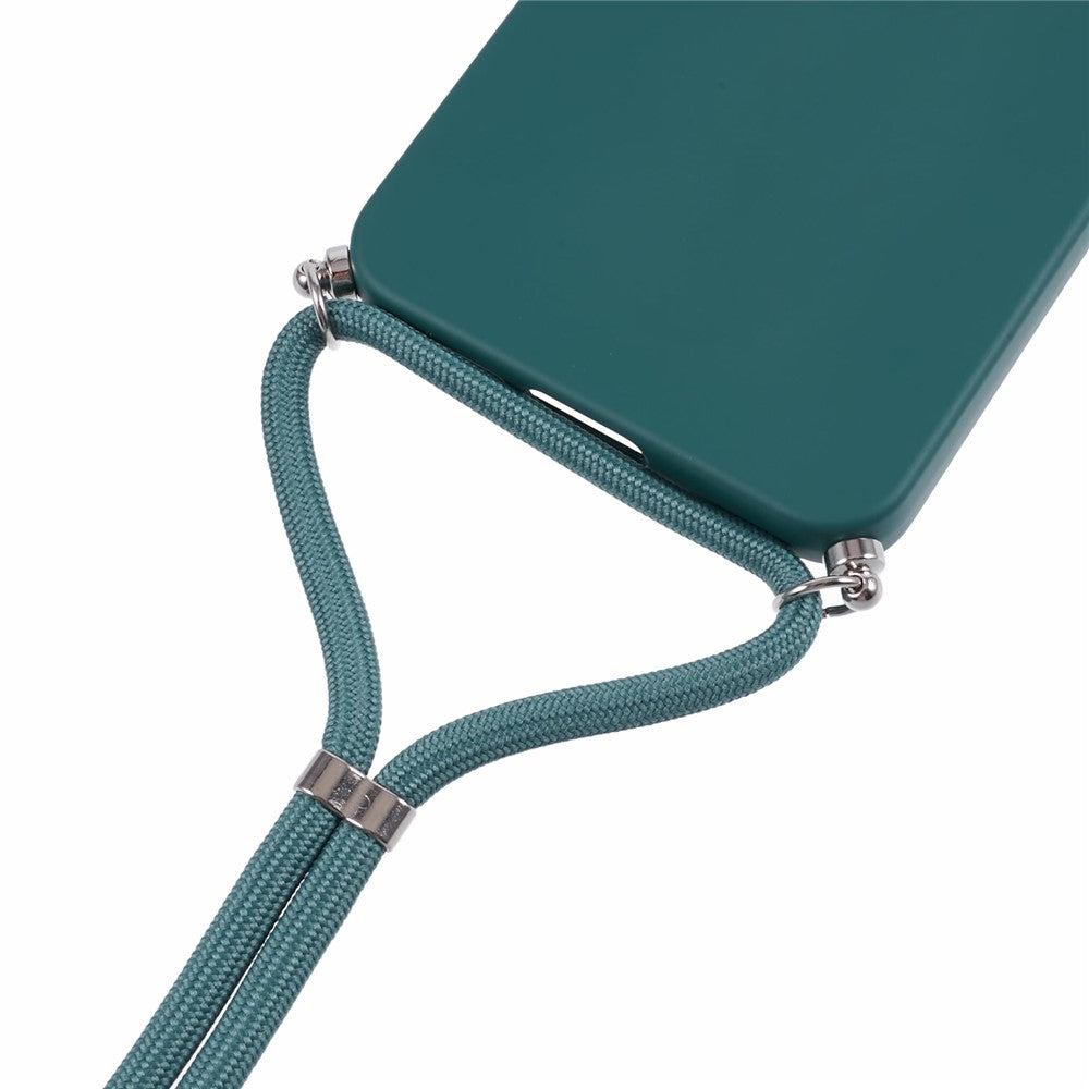 For Samsung Galaxy A17 5G Case Flexible TPU Fiber Lining Anti-Shock Crossbody Phone Cover - Army Green