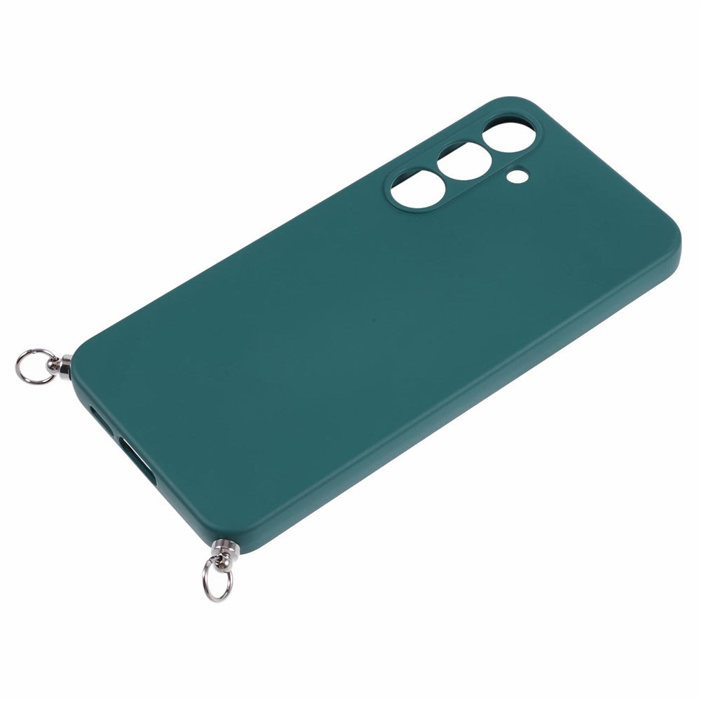 For Samsung Galaxy A17 5G Case Flexible TPU Fiber Lining Anti-Shock Crossbody Phone Cover - Army Green