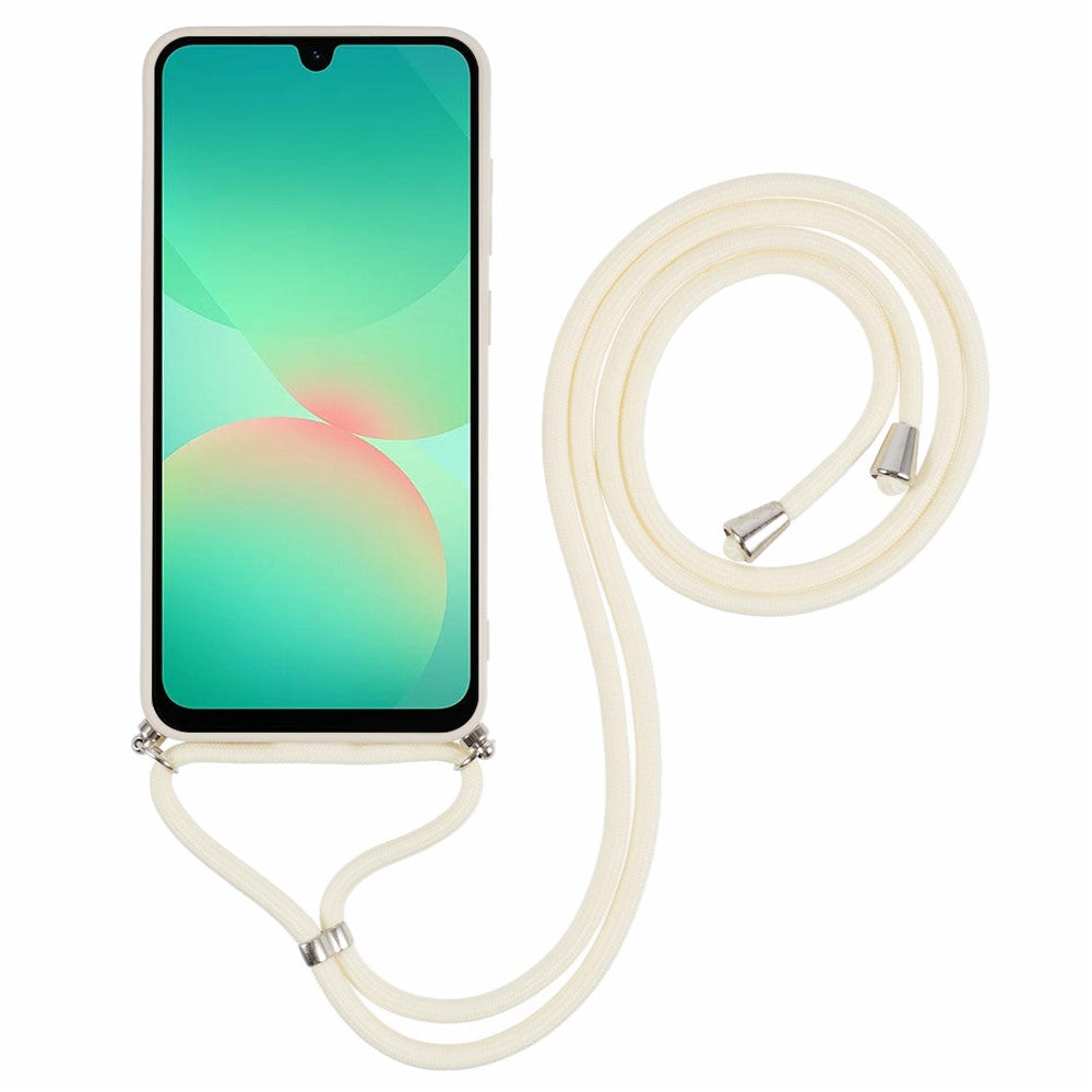 For Samsung Galaxy A17 5G Case Flexible TPU Fiber Lining Anti-Shock Crossbody Phone Cover - White