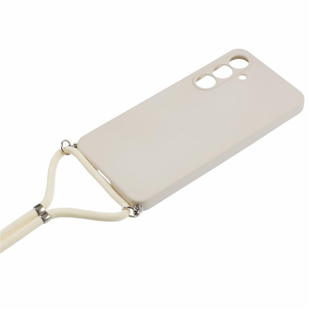 For Samsung Galaxy A17 5G Case Flexible TPU Fiber Lining Anti-Shock Crossbody Phone Cover - White