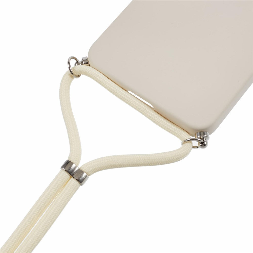 For Samsung Galaxy A17 5G Case Flexible TPU Fiber Lining Anti-Shock Crossbody Phone Cover - White