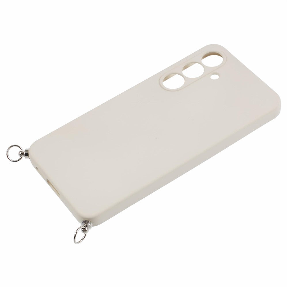 For Samsung Galaxy A17 5G Case Flexible TPU Fiber Lining Anti-Shock Crossbody Phone Cover - White