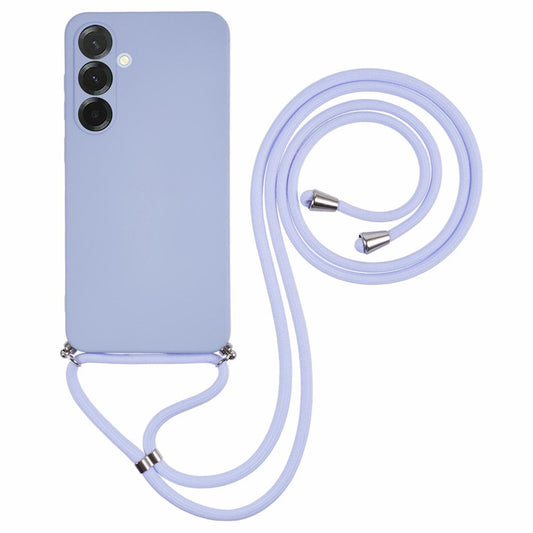For Samsung Galaxy A17 5G Case Flexible TPU Fiber Lining Anti-Shock Crossbody Phone Cover - Light Purple