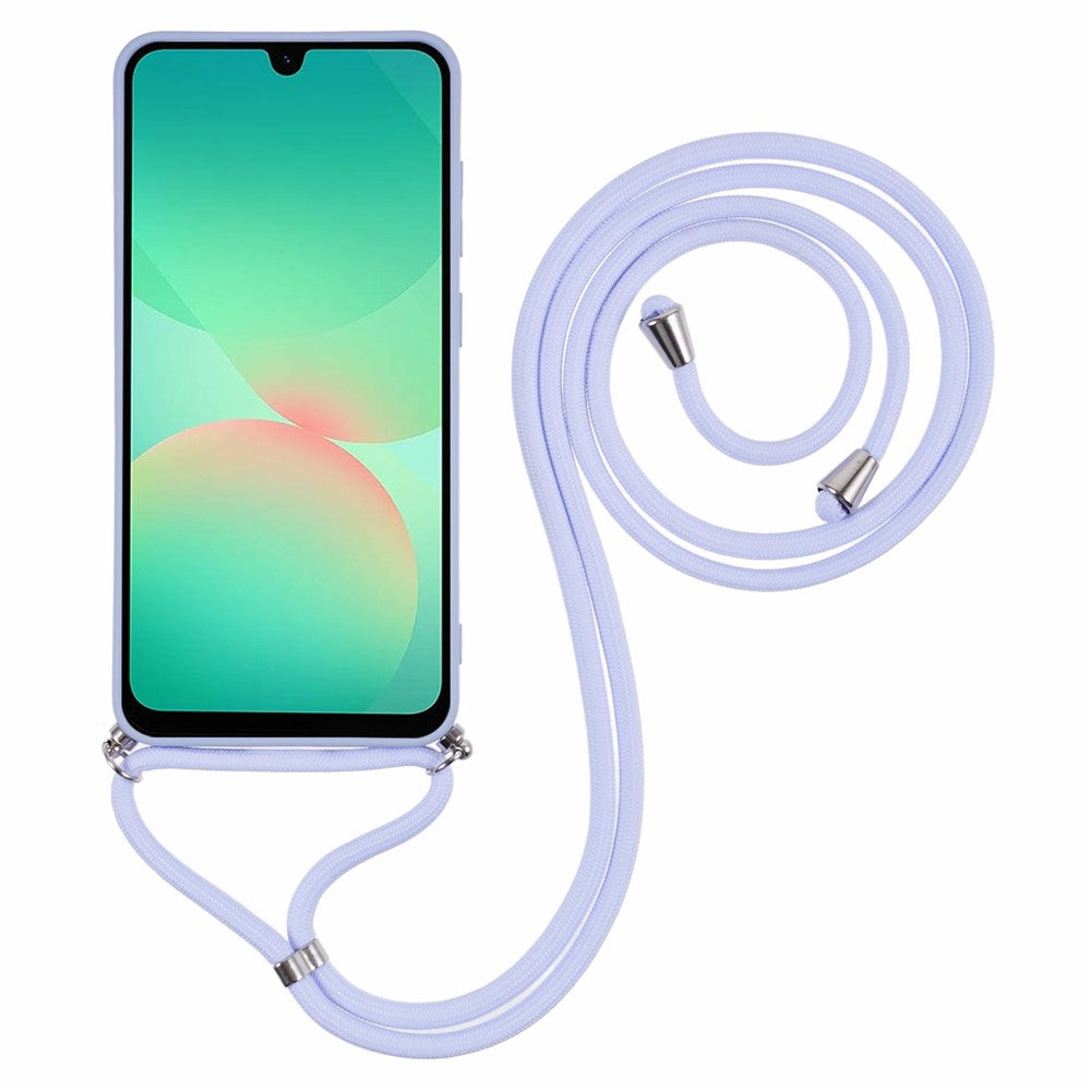 For Samsung Galaxy A17 5G Case Flexible TPU Fiber Lining Anti-Shock Crossbody Phone Cover - Light Purple