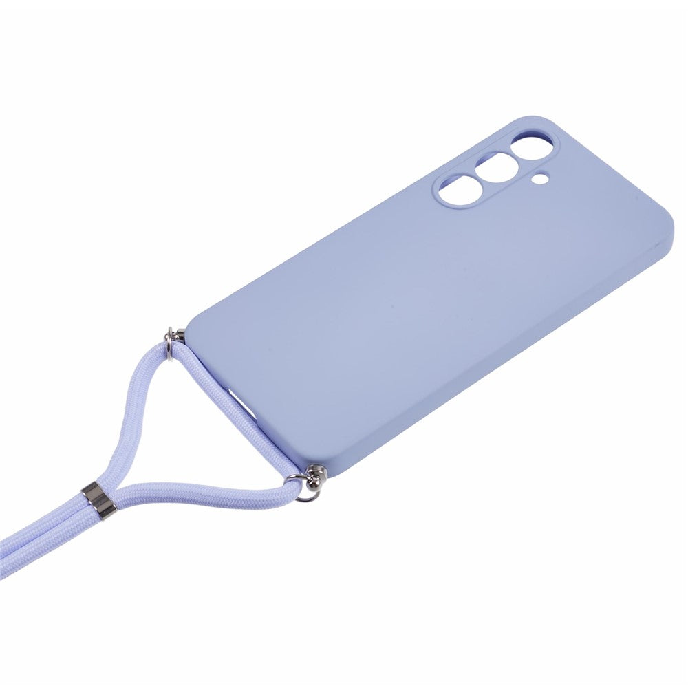 For Samsung Galaxy A17 5G Case Flexible TPU Fiber Lining Anti-Shock Crossbody Phone Cover - Light Purple