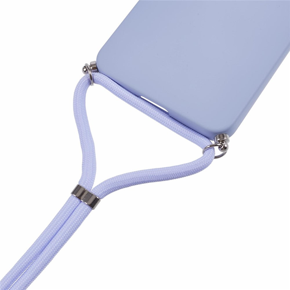 For Samsung Galaxy A17 5G Case Flexible TPU Fiber Lining Anti-Shock Crossbody Phone Cover - Light Purple