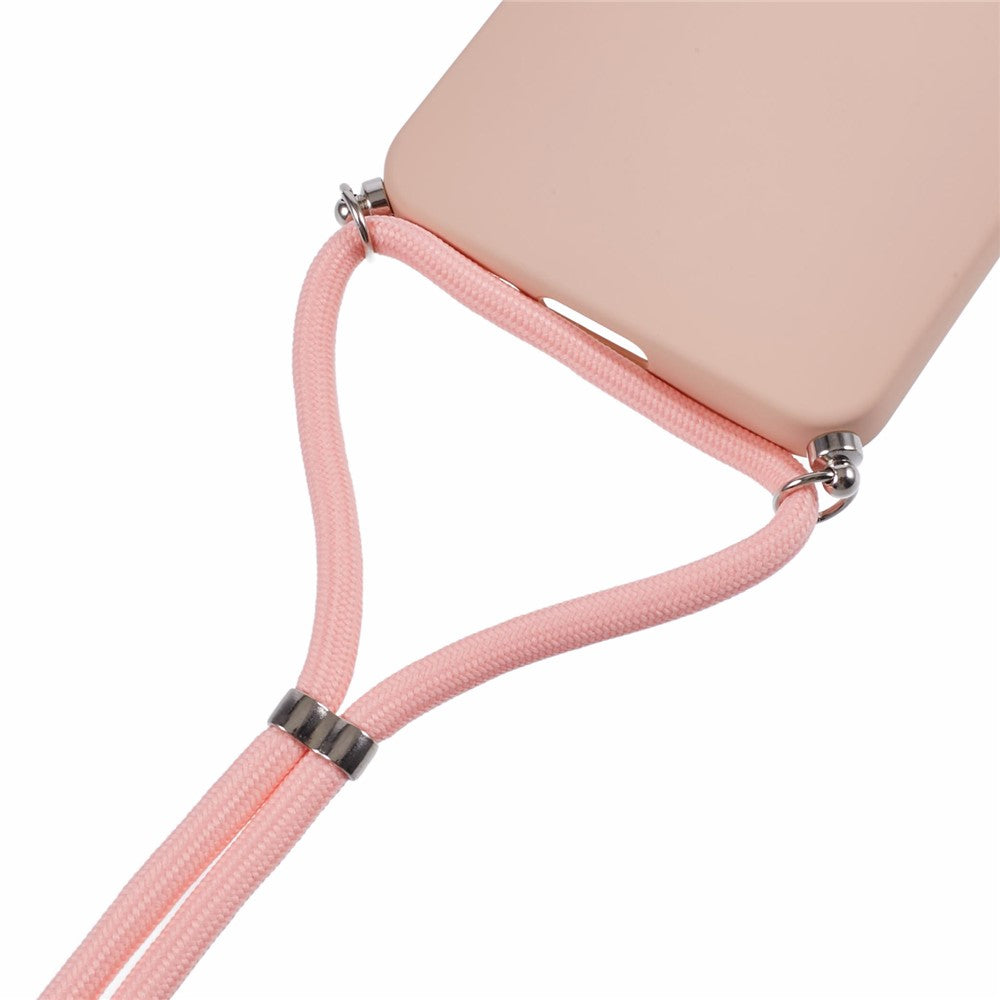 For Samsung Galaxy A17 5G Case Flexible TPU Fiber Lining Anti-Shock Crossbody Phone Cover - Pink