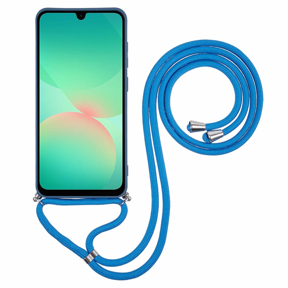 For Samsung Galaxy A17 5G Case Flexible TPU Fiber Lining Anti-Shock Crossbody Phone Cover - Sapphire