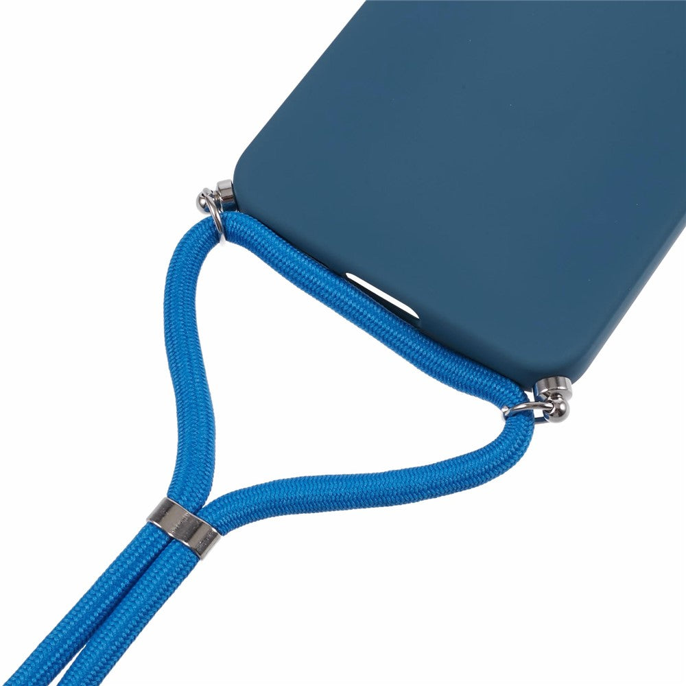 For Samsung Galaxy A17 5G Case Flexible TPU Fiber Lining Anti-Shock Crossbody Phone Cover - Sapphire