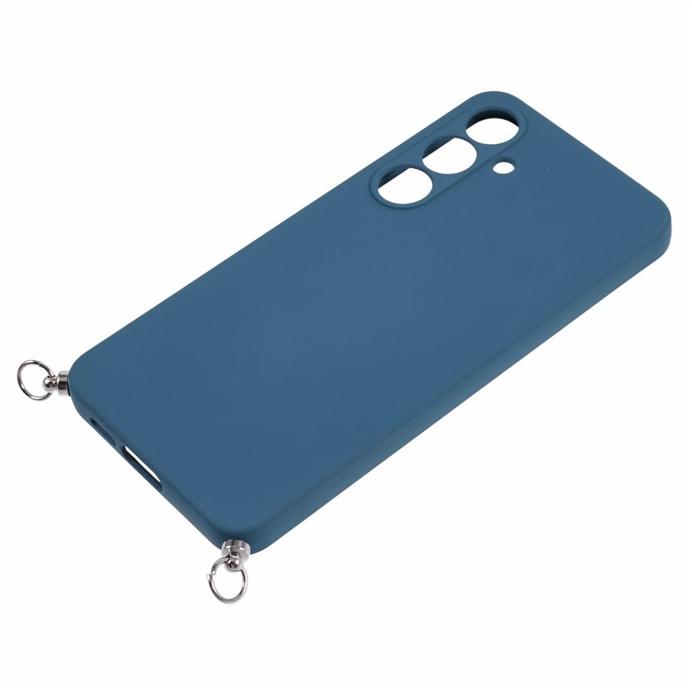For Samsung Galaxy A17 5G Case Flexible TPU Fiber Lining Anti-Shock Crossbody Phone Cover - Sapphire