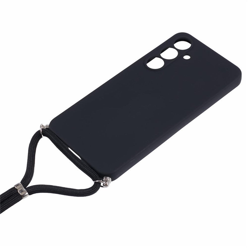 For Samsung Galaxy A17 5G Case Flexible TPU Fiber Lining Anti-Shock Crossbody Phone Cover - Black