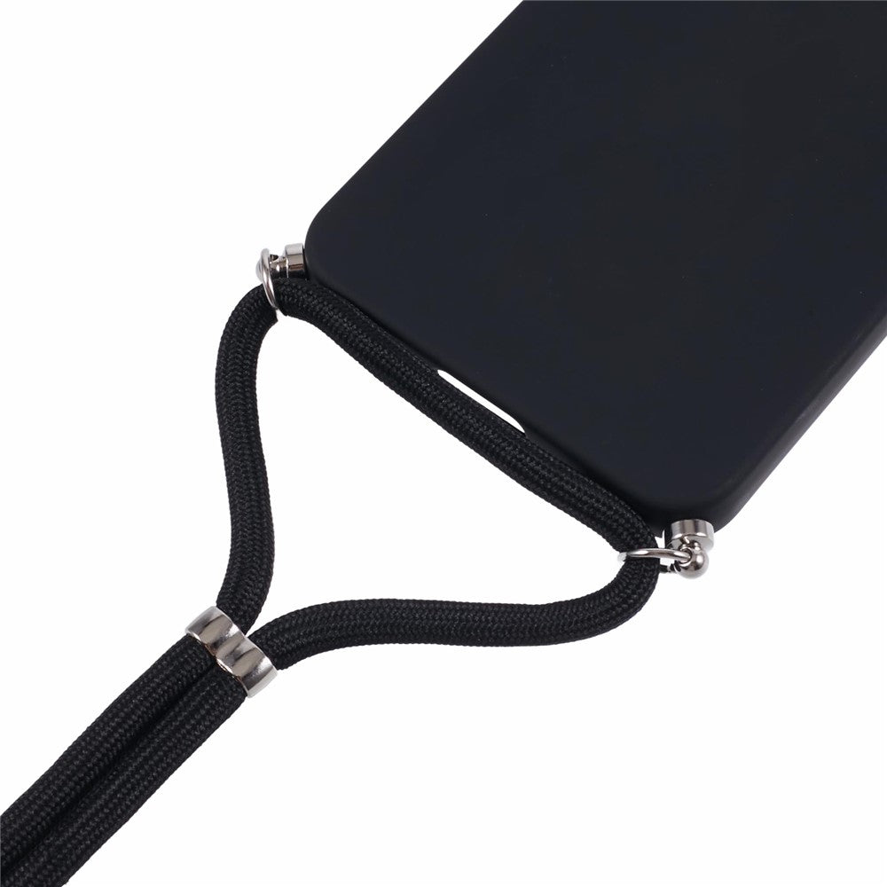 For Samsung Galaxy A17 5G Case Flexible TPU Fiber Lining Anti-Shock Crossbody Phone Cover - Black