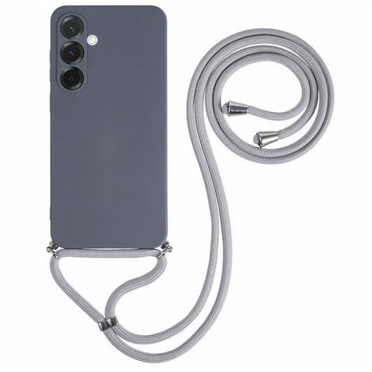 For Samsung Galaxy A17 5G Case Flexible TPU Fiber Lining Anti-Shock Crossbody Phone Cover - Lavender Grey