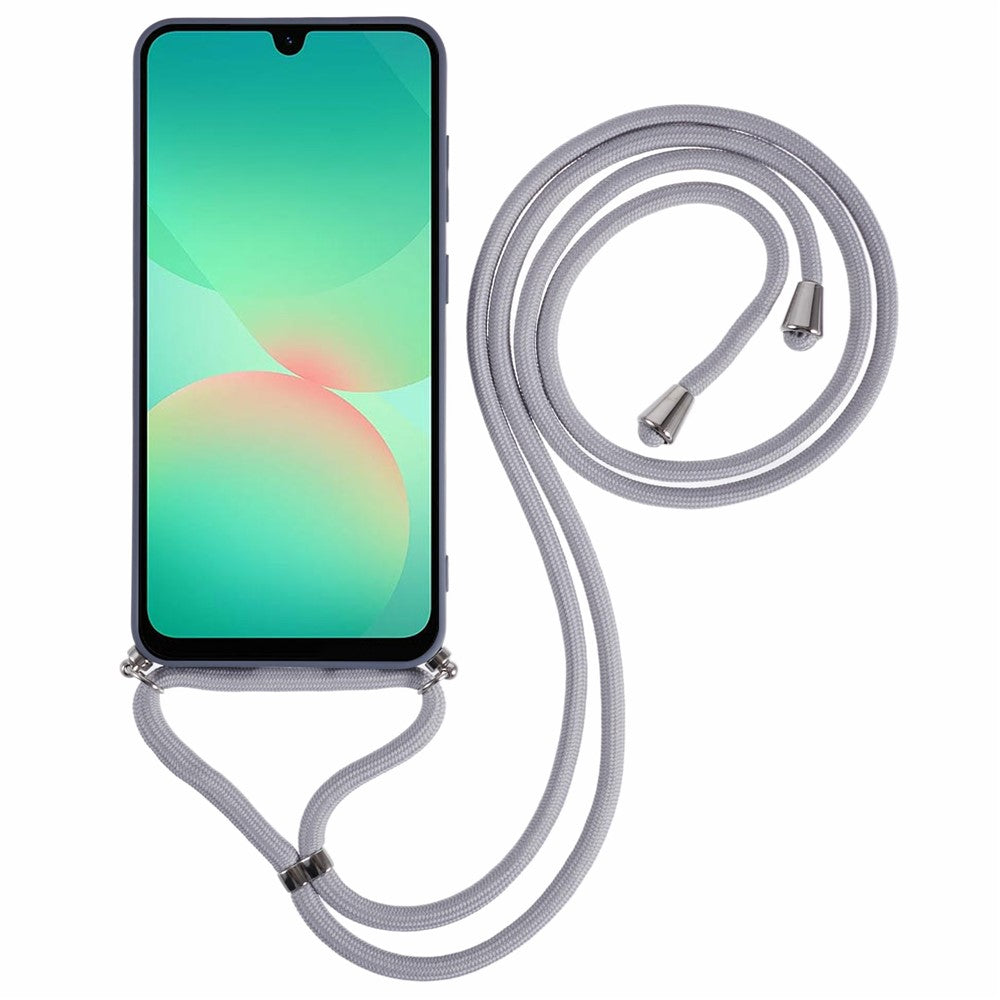 For Samsung Galaxy A17 5G Case Flexible TPU Fiber Lining Anti-Shock Crossbody Phone Cover - Lavender Grey