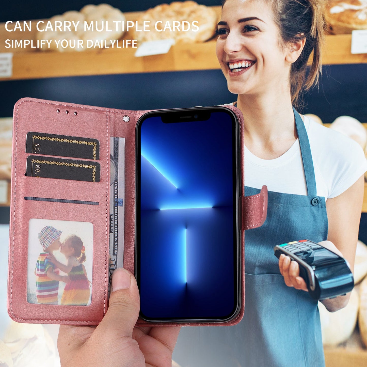 For Oppo Reno14 Pro 5G (China) / Oppo Reno13 Pro 5G / Oppo Reno14 Pro 5G (Global) Case Wallet PU Leather Folio Flip Phone Cover - Pink