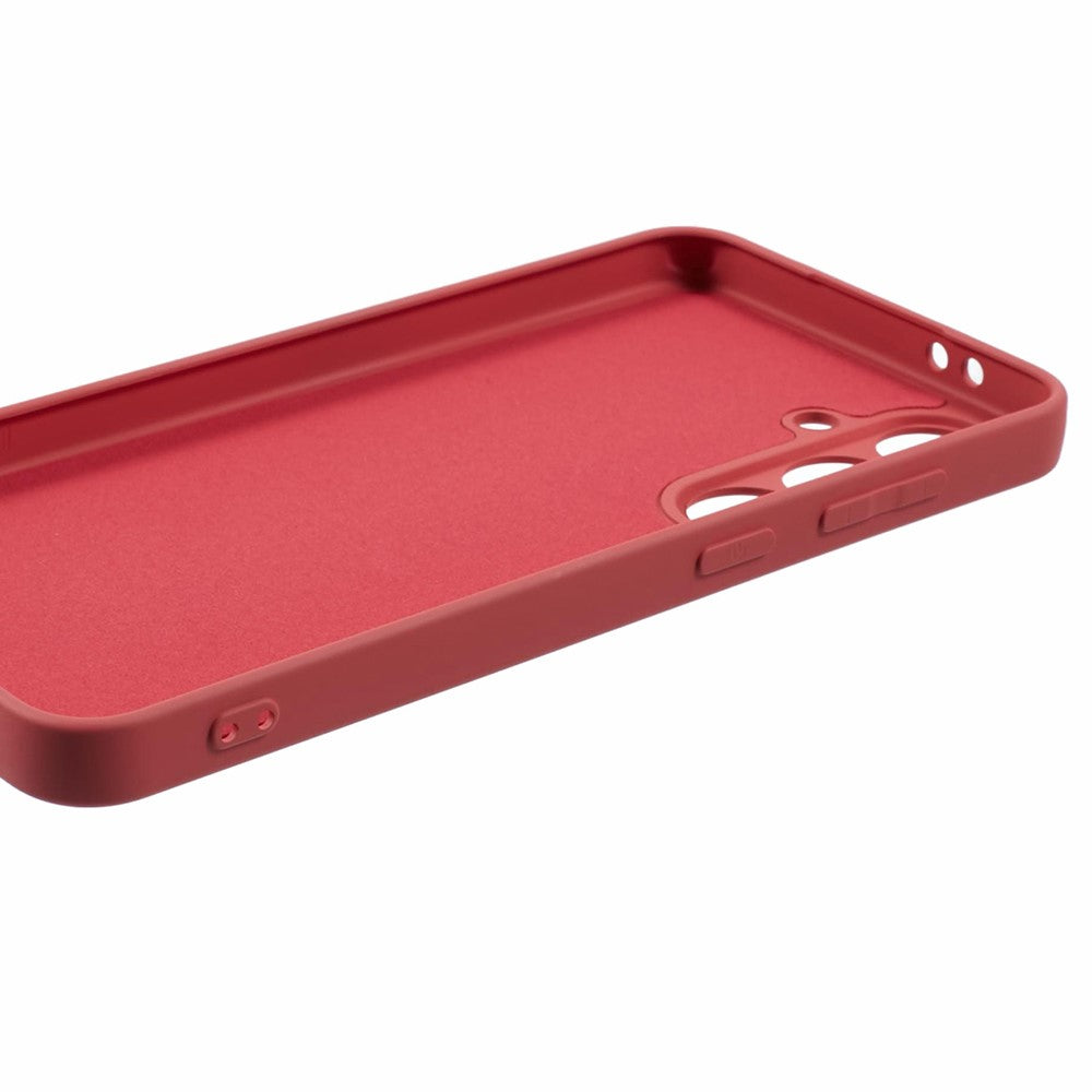 For Samsung Galaxy A17 5G Case TPU Back Soft Anti-Scratch Fiber Lining Phone Cover - Hawthorn Red