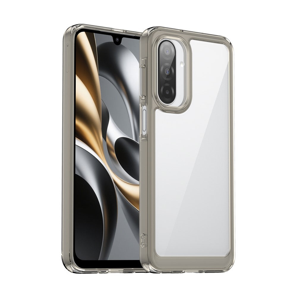 For Samsung Galaxy A17 5G Phone Case WANLONFENG XC Series TPU Acrylic Cover with Tempered Glass (Big Lens Hole) - Transparent Grey