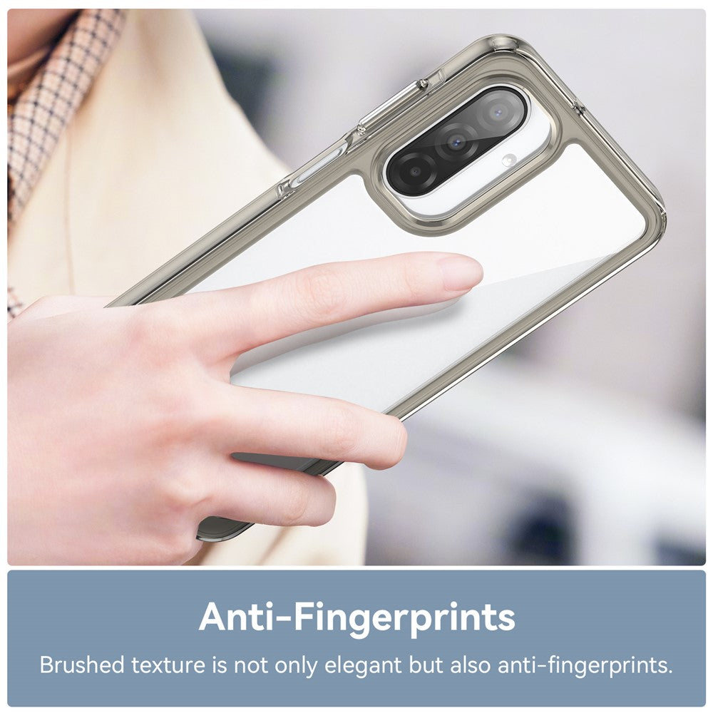 For Samsung Galaxy A17 5G Phone Case WANLONFENG XC Series TPU Acrylic Cover with Tempered Glass (Big Lens Hole) - Transparent Grey