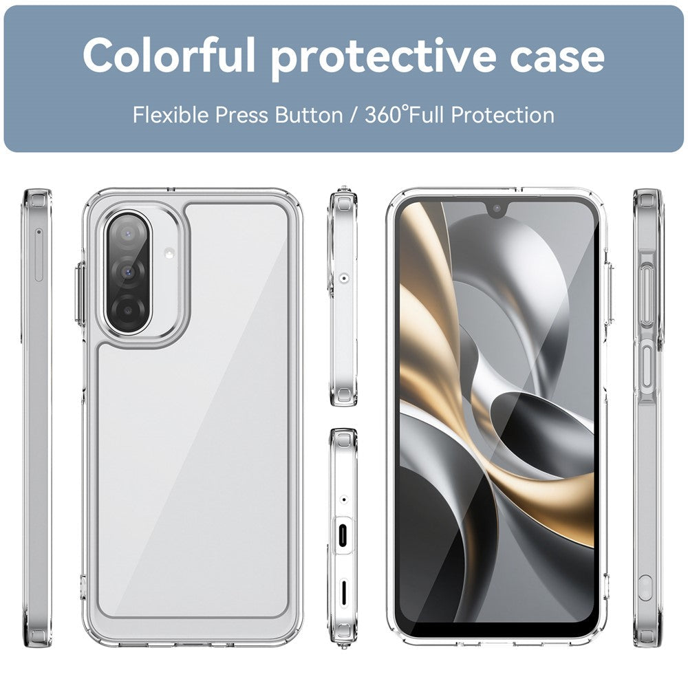 For Samsung Galaxy A17 5G Clear Phone Case WANLONFENG MF2 Series TPU Acrylic Cover with 2Pcs Tempered Glass - Transparent