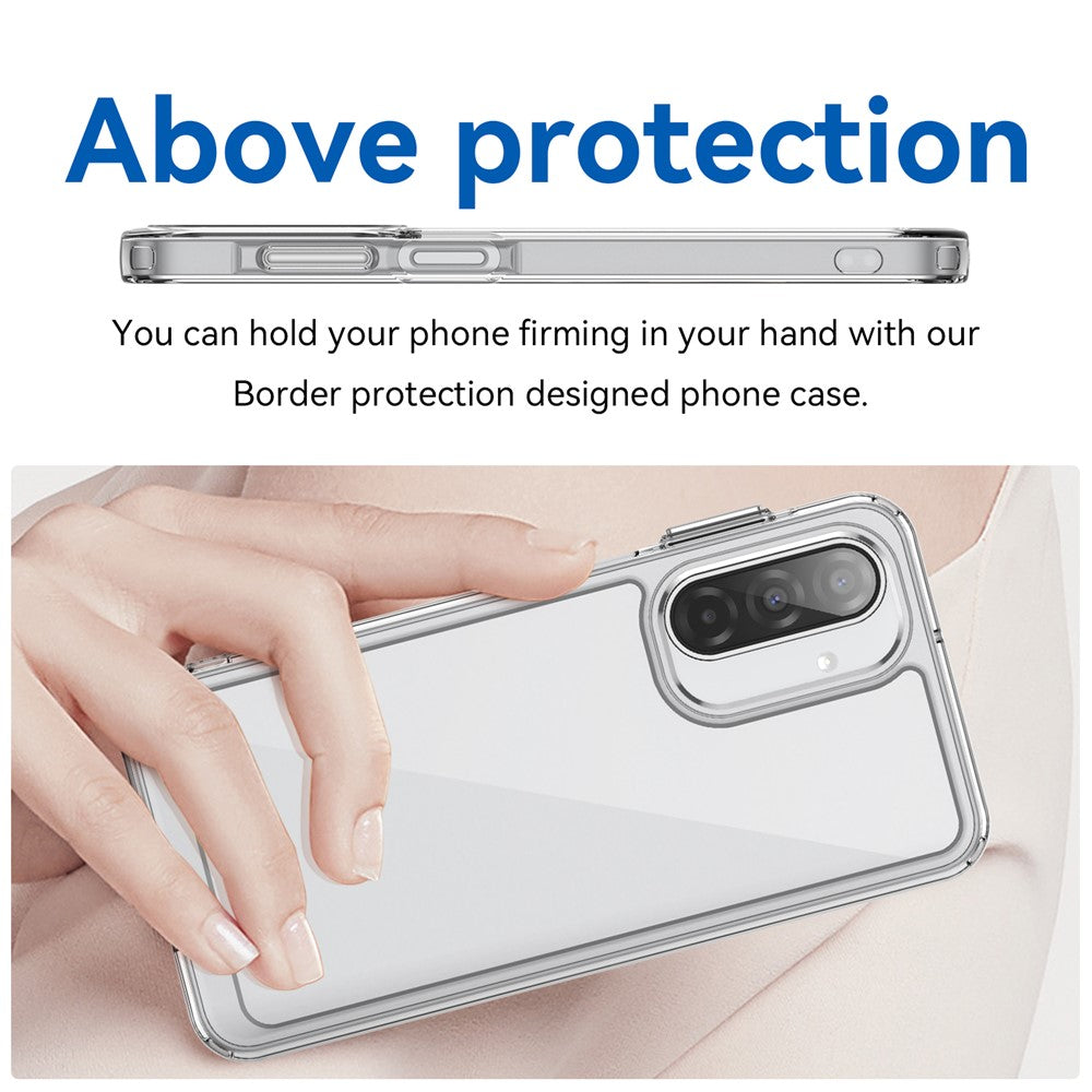For Samsung Galaxy A17 5G Clear Phone Case WANLONFENG MF2 Series TPU Acrylic Cover with 2Pcs Tempered Glass - Transparent