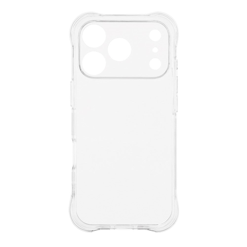 For iPhone 17 Pro Max Case 2.0mm TPU Clear Phone Cover with Tempered Glass Screen Protector