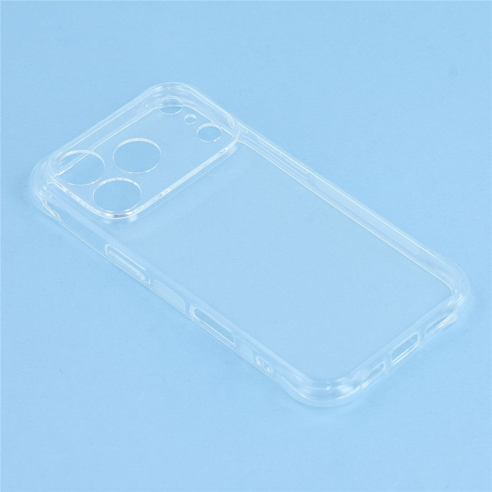 For iPhone 17 Pro Max Case 2.0mm TPU Clear Phone Cover with Tempered Glass Screen Protector