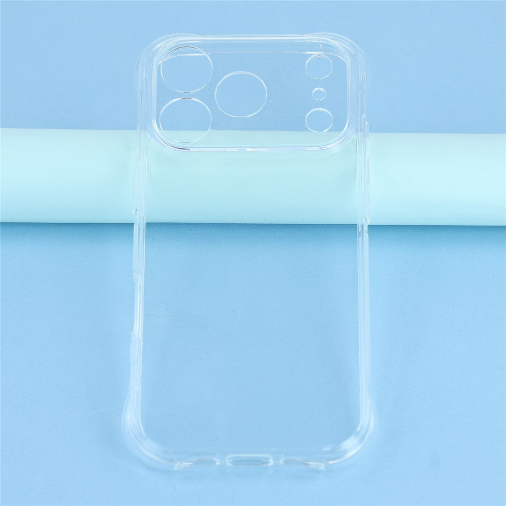 For iPhone 17 Pro Max Case 2.0mm TPU Clear Phone Cover with Tempered Glass Screen Protector