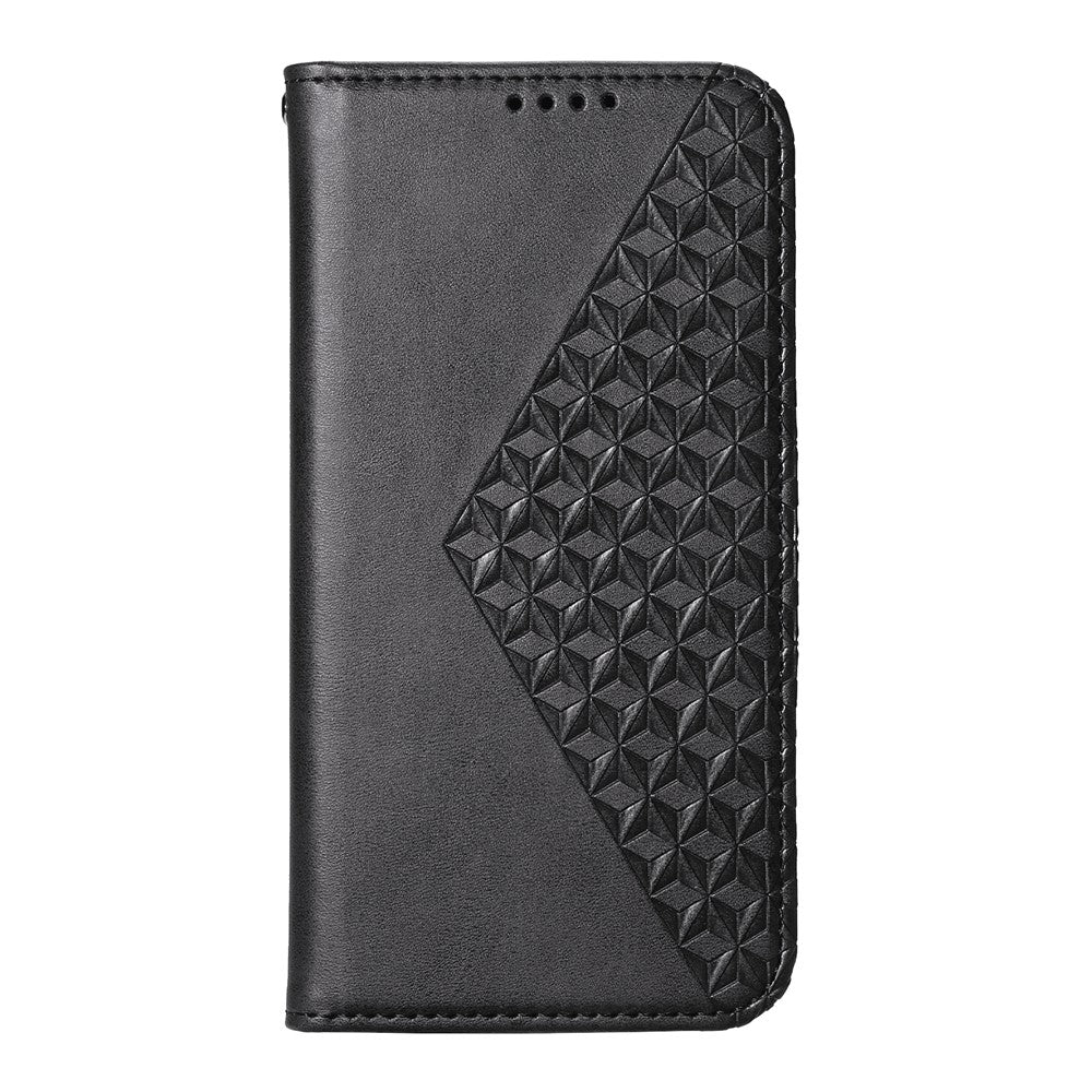 For iPhone 17 Pro Max Case Calf Texture PU Leather Wallet Phone Cover with Wrist Strap - Black
