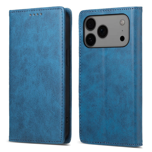 For iPhone 17 Pro Max Wallet Case RFID Blocking PU Leather Phone Cover - Blue