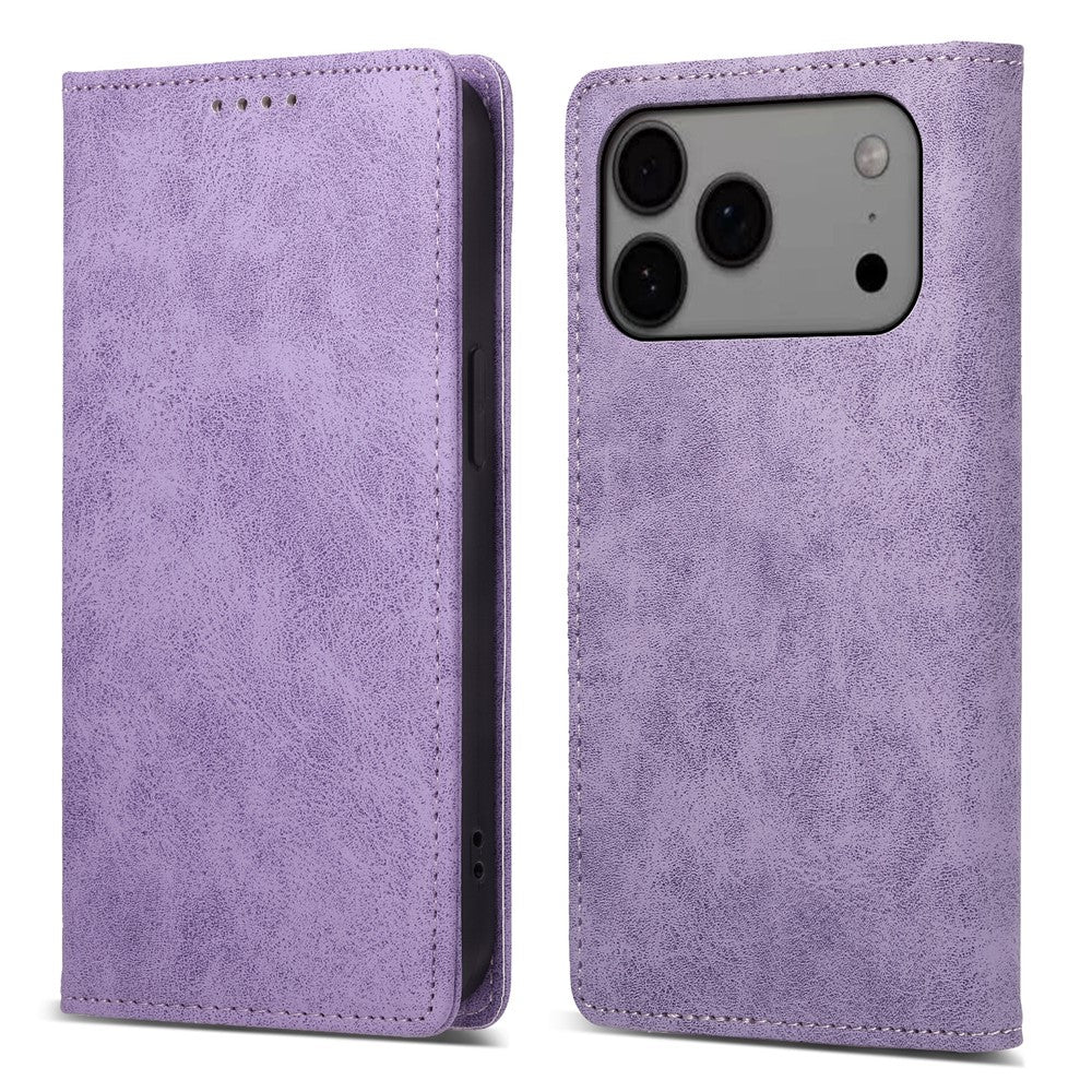 For iPhone 17 Pro Max Wallet Case RFID Blocking PU Leather Phone Cover - Purple