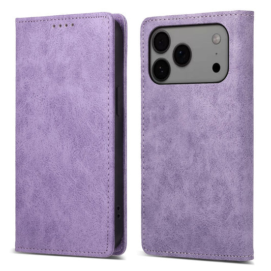 For iPhone 17 Pro Max Wallet Case RFID Blocking PU Leather Phone Cover - Purple