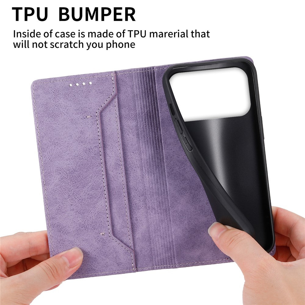 For iPhone 17 Pro Max Wallet Case RFID Blocking PU Leather Phone Cover - Purple