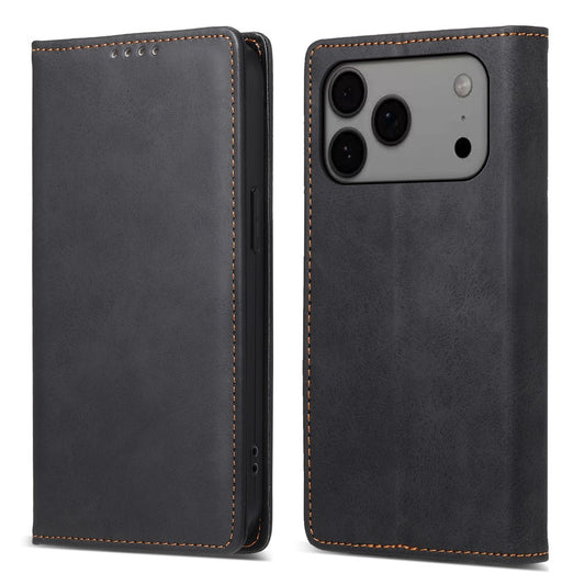 For iPhone 17 Pro Max Wallet Case RFID Blocking PU Leather Phone Cover - Black