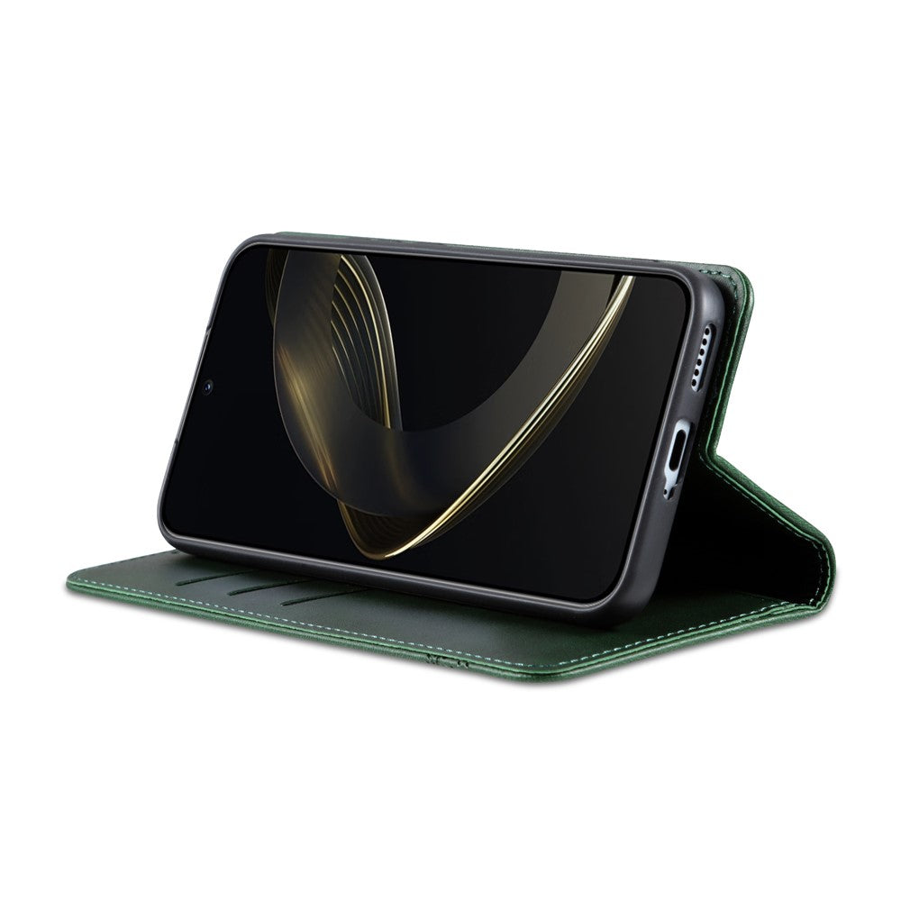 AZNS For Oppo Reno14 Pro 5G (Global) Case Cowhide Texture PU Leather Wallet Phone Cover - Green