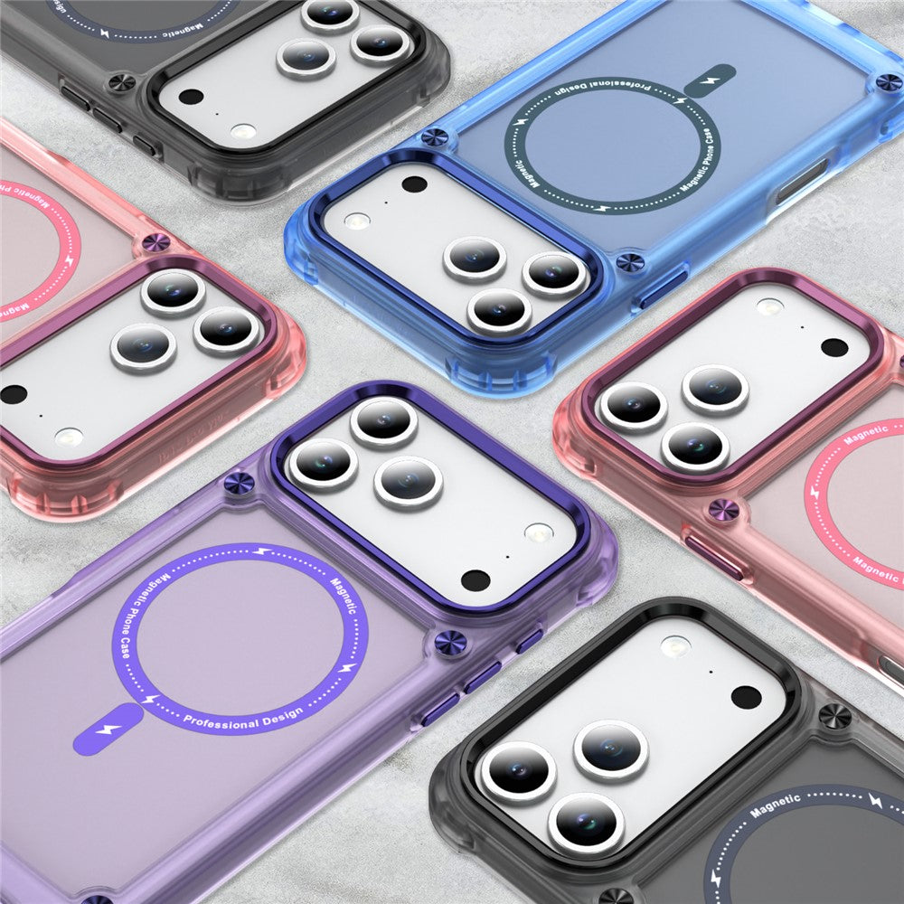 For iPhone 17 Pro Max Case Skin Touch TPU + PC Phone Cover Compatible with MagSafe - Transparent Pink