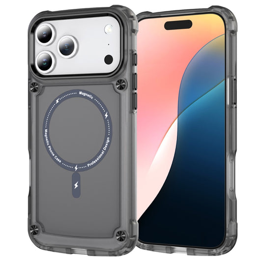 For iPhone 17 Pro Max Case Skin Touch TPU + PC Phone Cover Compatible with MagSafe - Transparent Black