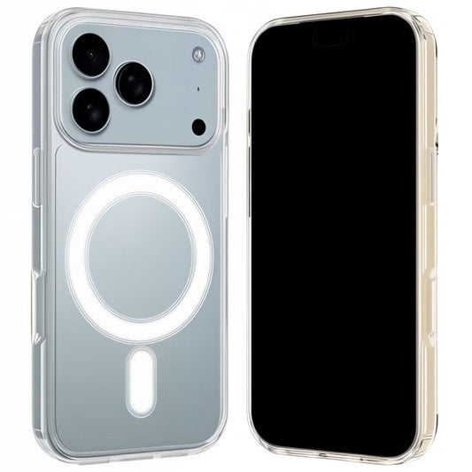 For iPhone 17 Pro Max Clear Case Compatible with MagSafe WANLONFENG LM2 Series Phone Cover (Big Lens Hole) - Transparent