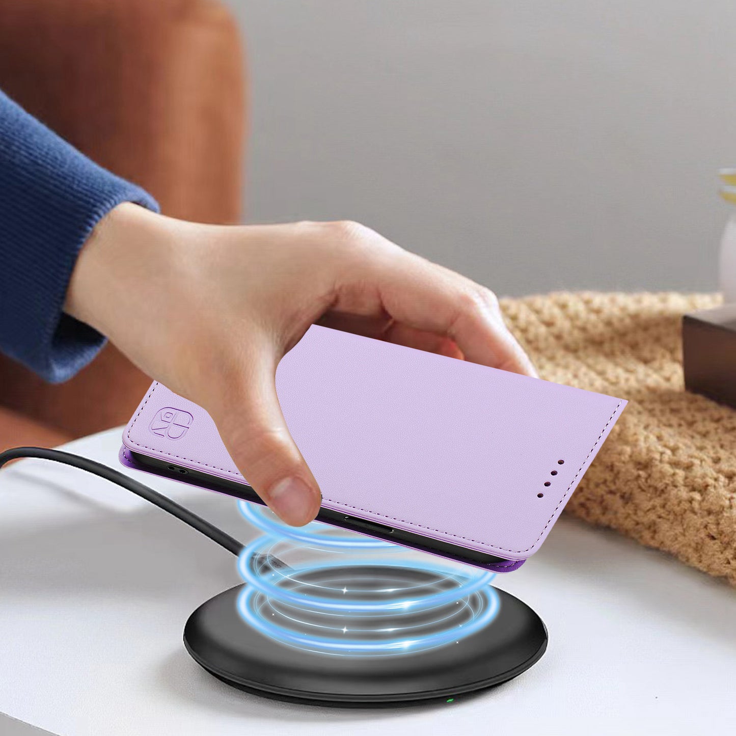 For iPhone 17 Pro Max Leather Case RINACASIS RC01 Phone Cover with RFID Blocking Wallet Stand - Light Purple