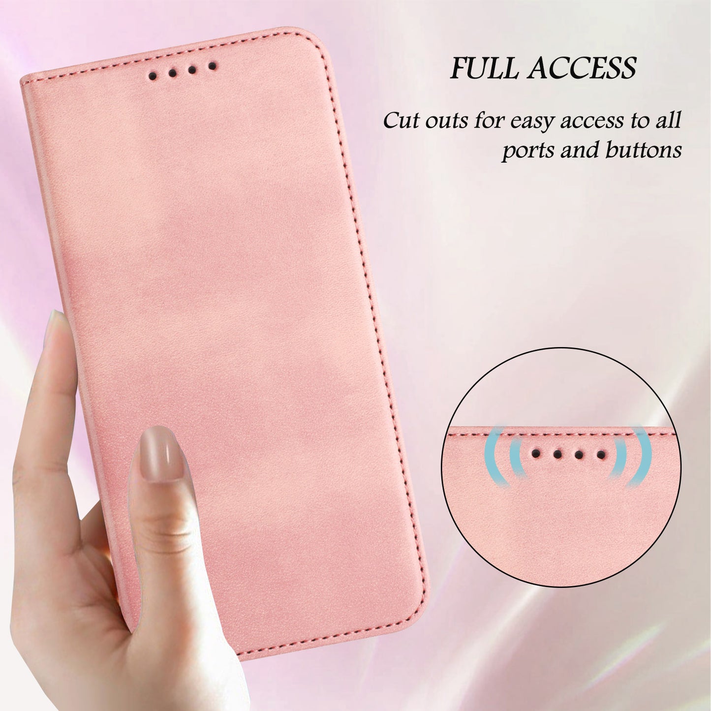 For iPhone 17 Pro Max Wallet Cases Retro Texture RFID Blocking Leather Phone Cover - Pink