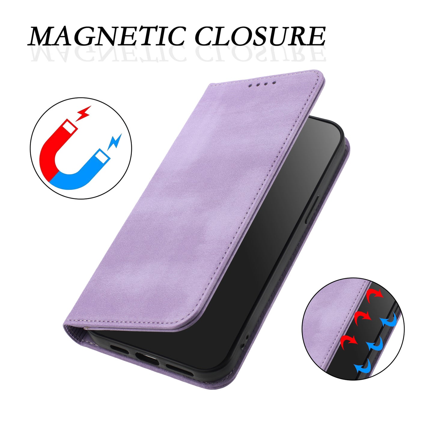 For iPhone 17 Pro Max Wallet Cases Retro Texture RFID Blocking Leather Phone Cover - Light Purple