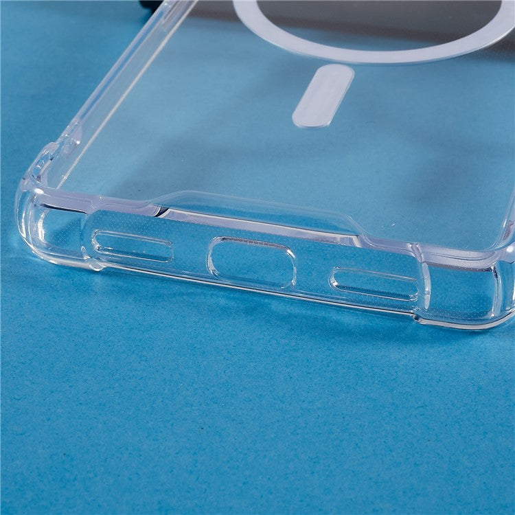 For Google Pixel 7 5G Magnetic TPU + PC Clear Protective Cover Anti-scratch Anti-drop Back Case Compatible with MagSafe Charger