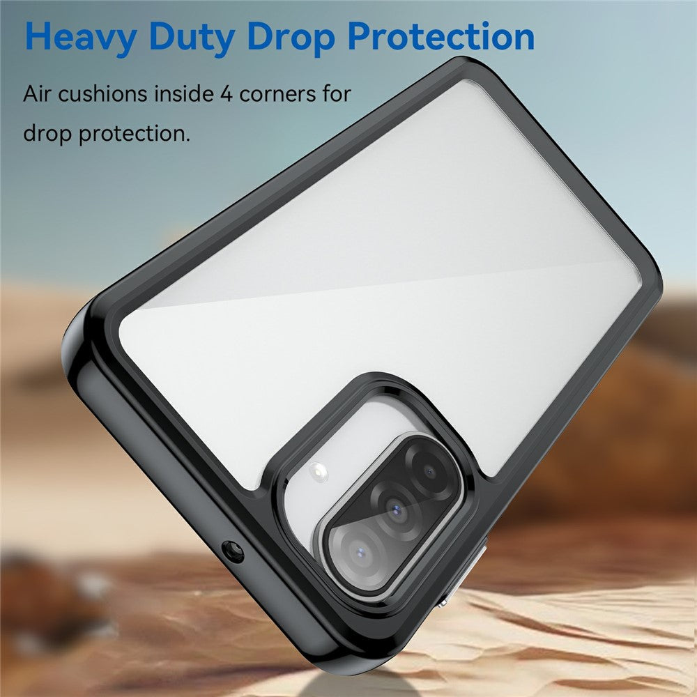 For Samsung Galaxy A17 5G Case TPU + Acrylic Protective Clear Phone Cover - Black