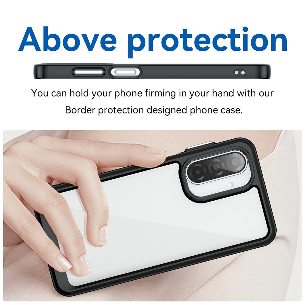 For Samsung Galaxy A17 5G Case TPU + Acrylic Protective Clear Phone Cover - Black